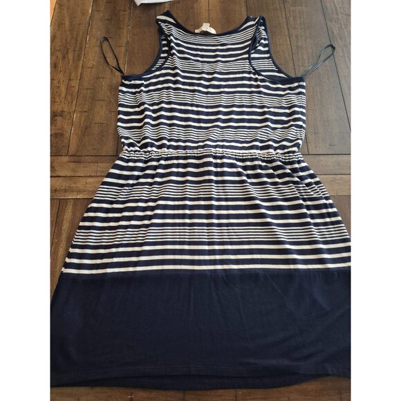 Navy & White Striped Sleeveless Dress  By Olive & Oak - Small - Picture 2 of 4